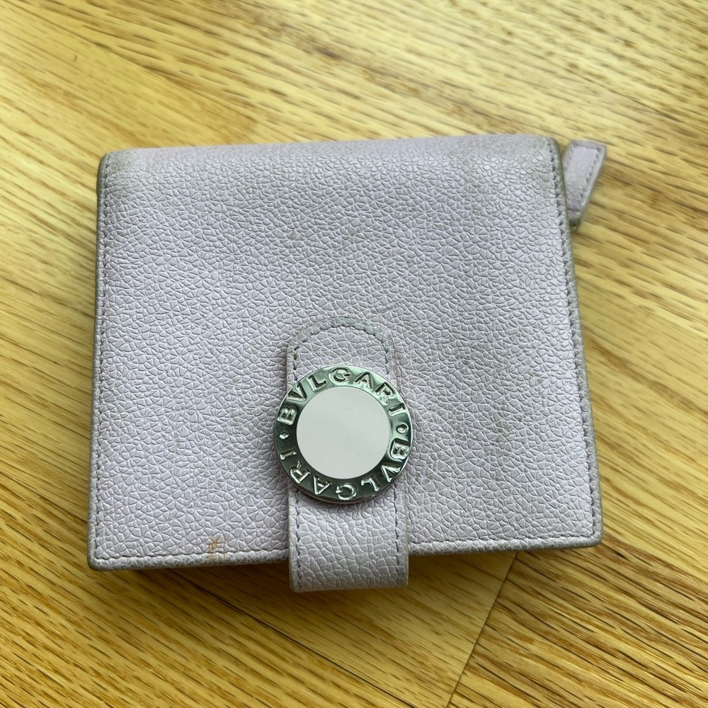 Bulgari pink leather wallet